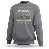Spreading Christmas Cheer Sweatshirt Funny Farming Tractor Xmas - Wonder Print Shop