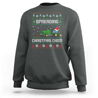 Spreading Christmas Cheer Sweatshirt Funny Farming Tractor Xmas - Wonder Print Shop