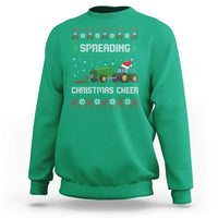 Spreading Christmas Cheer Sweatshirt Funny Farming Tractor Xmas - Wonder Print Shop