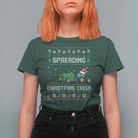 Spreading Christmas Cheer T Shirt For Women Funny Farming Tractor Xmas - Wonder Print Shop