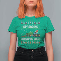 Spreading Christmas Cheer T Shirt For Women Funny Farming Tractor Xmas - Wonder Print Shop