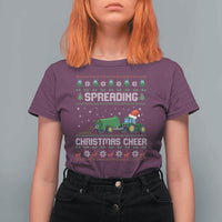 Spreading Christmas Cheer T Shirt For Women Funny Farming Tractor Xmas - Wonder Print Shop