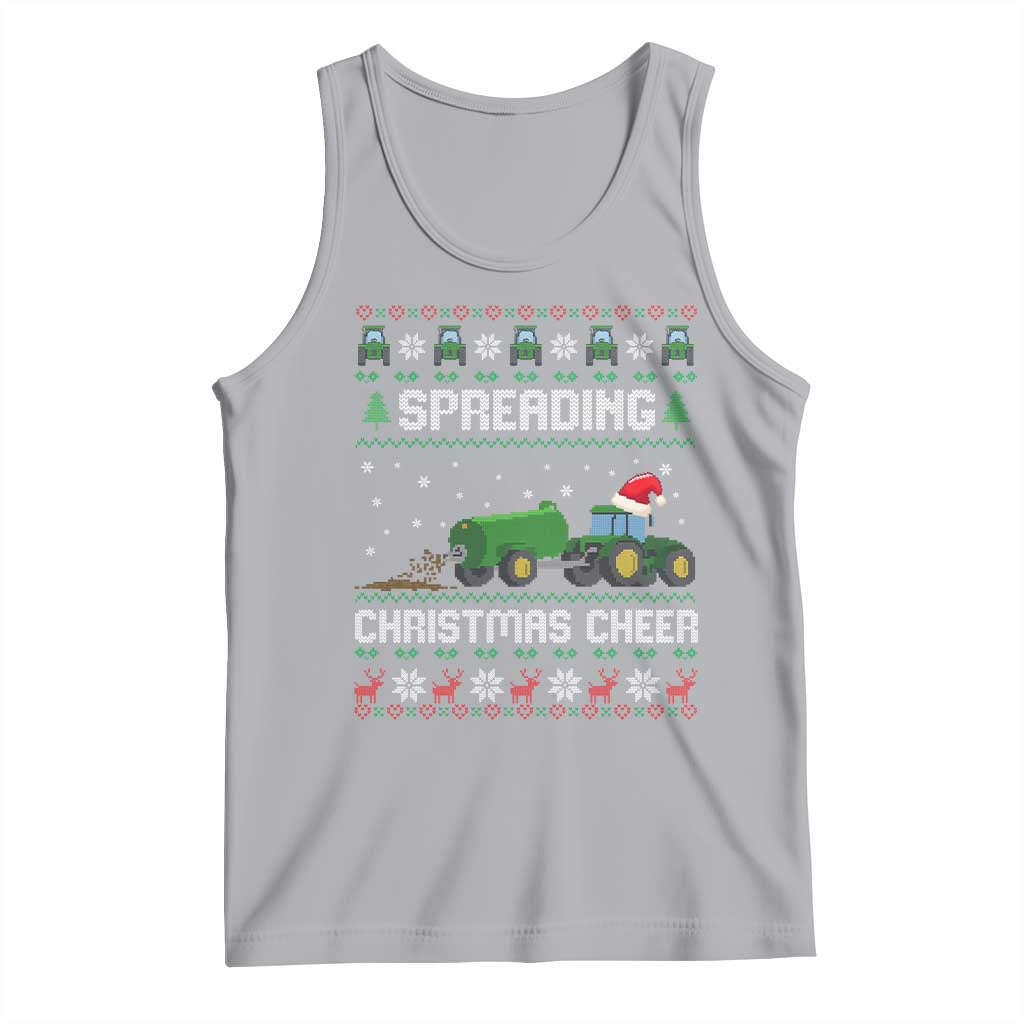 Spreading Christmas Cheer Tank Top Funny Farming Tractor Xmas - Wonder Print Shop