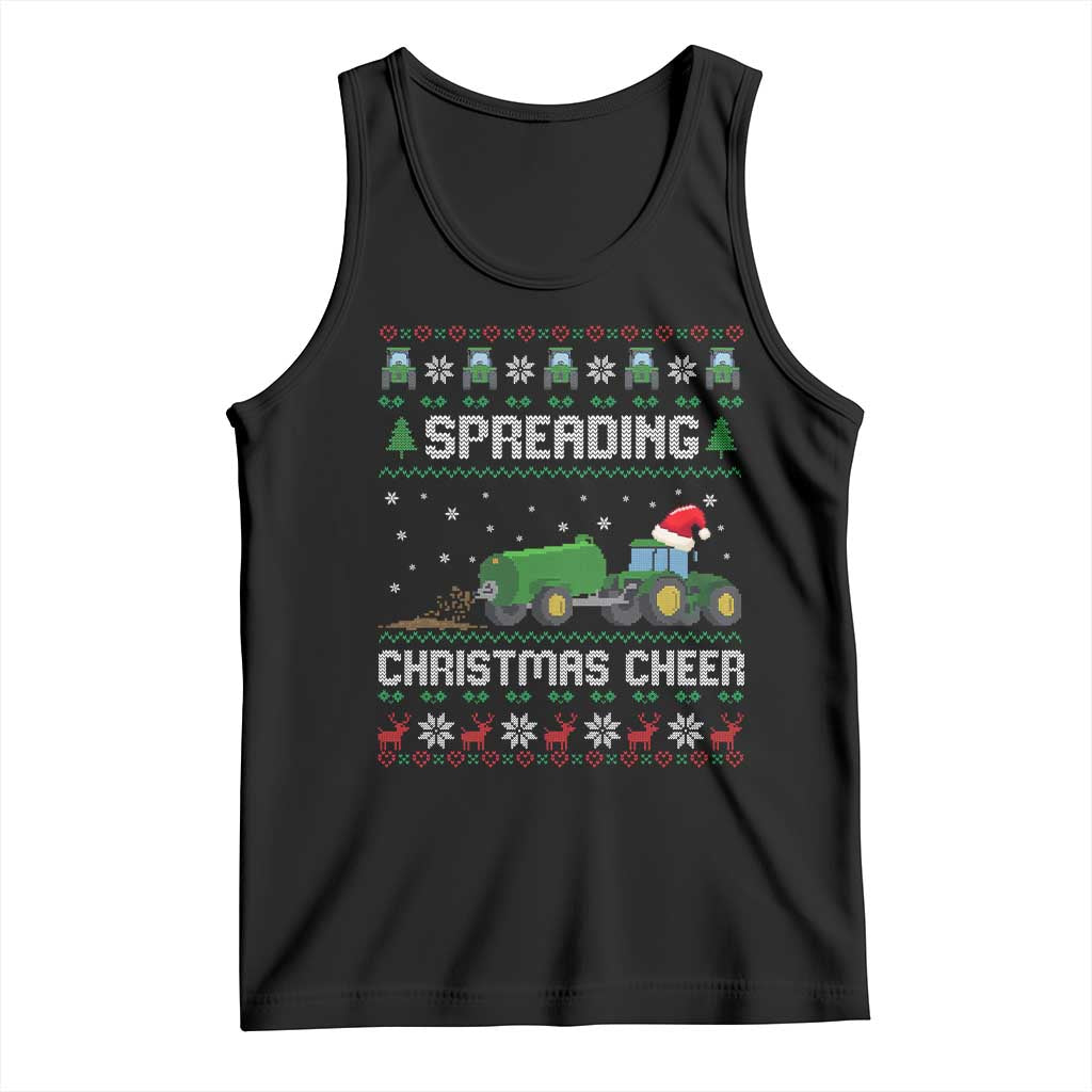 Spreading Christmas Cheer Tank Top Funny Farming Tractor Xmas - Wonder Print Shop