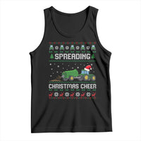 Spreading Christmas Cheer Tank Top Funny Farming Tractor Xmas - Wonder Print Shop