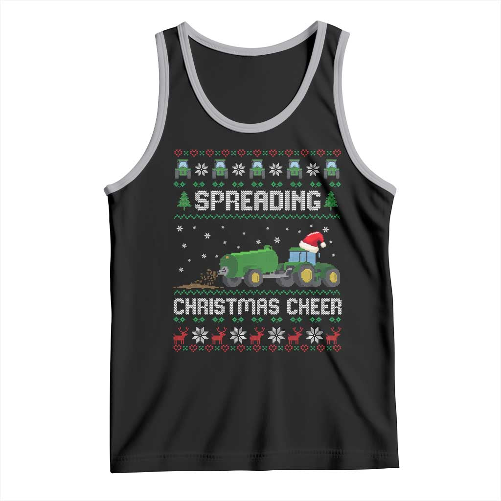Spreading Christmas Cheer Tank Top Funny Farming Tractor Xmas - Wonder Print Shop