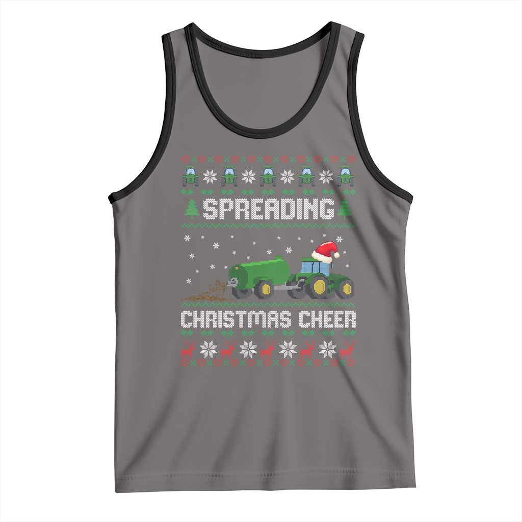 Spreading Christmas Cheer Tank Top Funny Farming Tractor Xmas - Wonder Print Shop