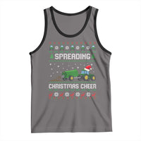 Spreading Christmas Cheer Tank Top Funny Farming Tractor Xmas - Wonder Print Shop