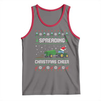 Spreading Christmas Cheer Tank Top Funny Farming Tractor Xmas - Wonder Print Shop