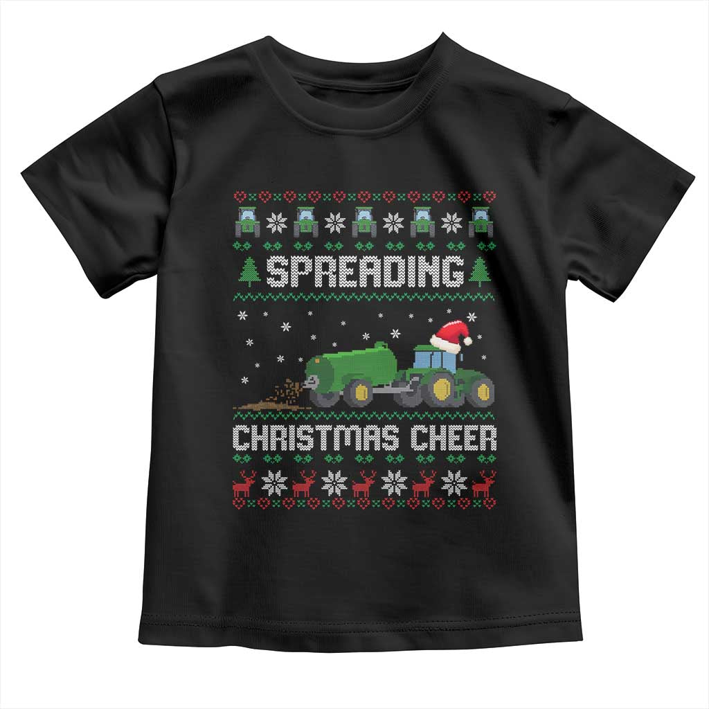 Spreading Christmas Cheer Toddler T Shirt Funny Farming Tractor Xmas - Wonder Print Shop