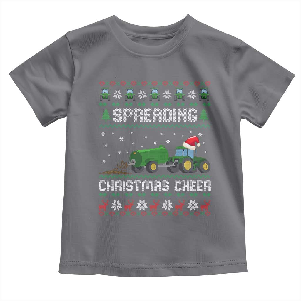 Spreading Christmas Cheer Toddler T Shirt Funny Farming Tractor Xmas - Wonder Print Shop