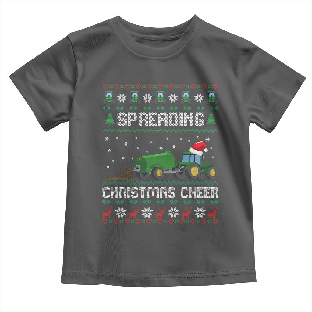 Spreading Christmas Cheer Toddler T Shirt Funny Farming Tractor Xmas - Wonder Print Shop