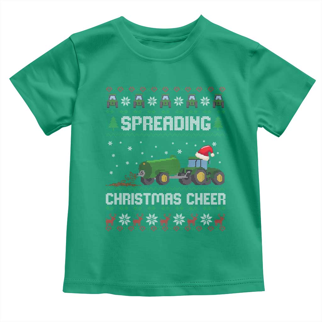 Spreading Christmas Cheer Toddler T Shirt Funny Farming Tractor Xmas - Wonder Print Shop