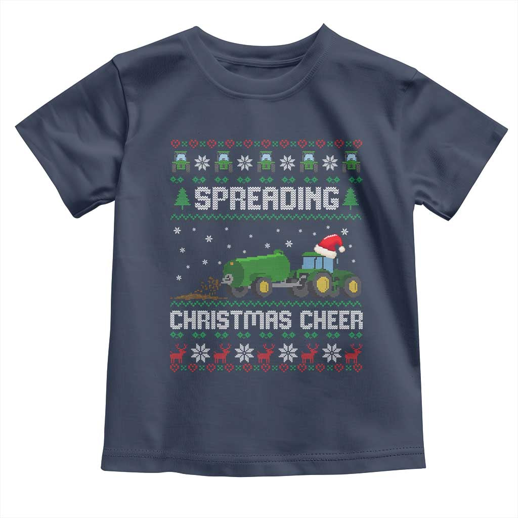 Spreading Christmas Cheer Toddler T Shirt Funny Farming Tractor Xmas - Wonder Print Shop