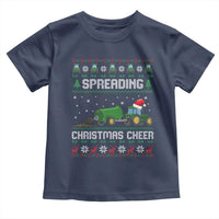 Spreading Christmas Cheer Toddler T Shirt Funny Farming Tractor Xmas - Wonder Print Shop