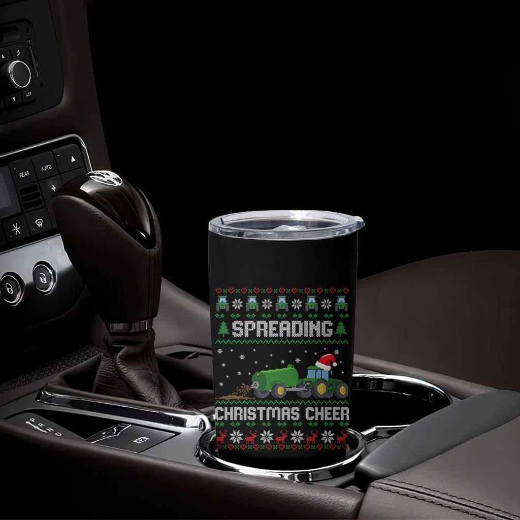 Spreading Christmas Cheer Tumbler Cup Funny Farming Tractor Xmas - Wonder Print Shop