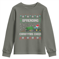 Spreading Christmas Cheer Youth Sweatshirt Funny Farming Tractor Xmas - Wonder Print Shop