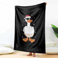 Funny Christmas Offensive Rude Duck Throw Blanket I Dont Give A Duck Middle Finger Xmas - Wonder Print Shop