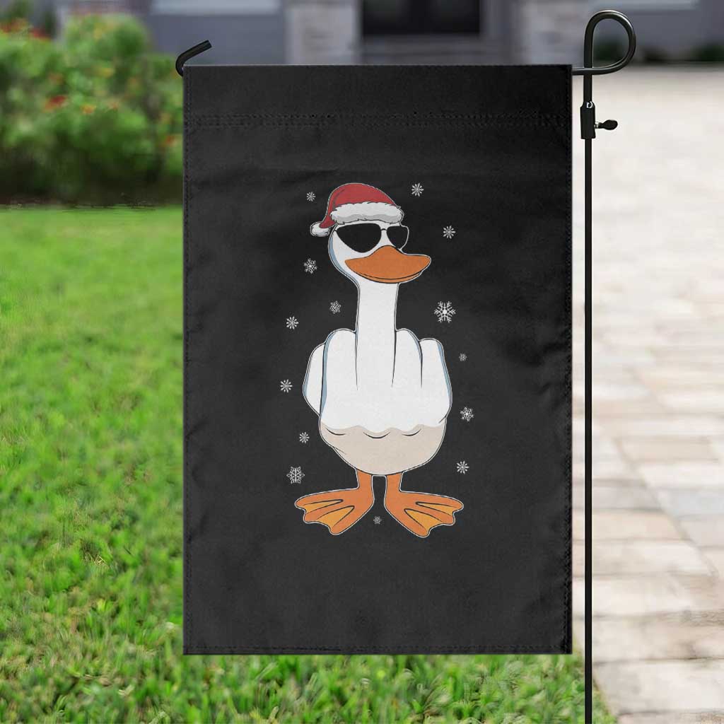 Funny Christmas Offensive Rude Duck Garden Flag I Dont Give A Duck Middle Finger Xmas - Wonder Print Shop