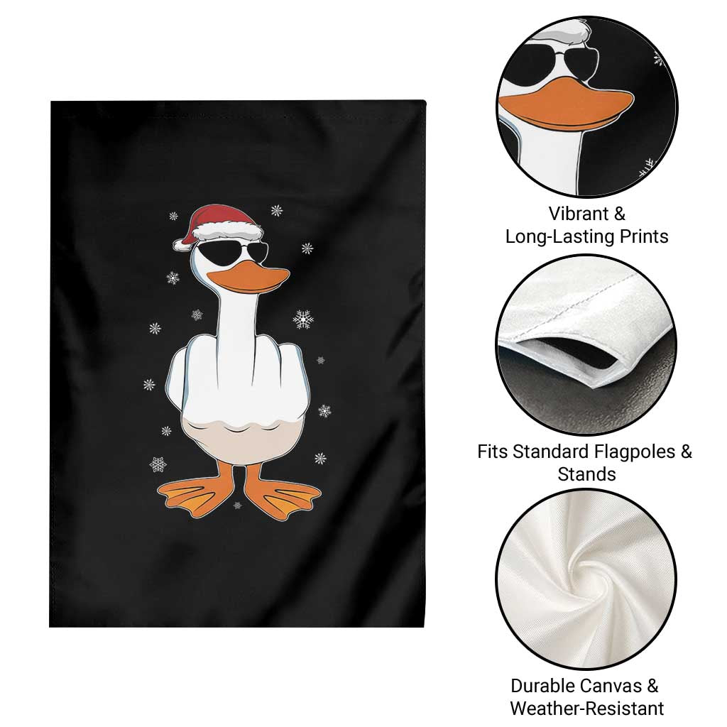 Funny Christmas Offensive Rude Duck Garden Flag I Dont Give A Duck Middle Finger Xmas - Wonder Print Shop