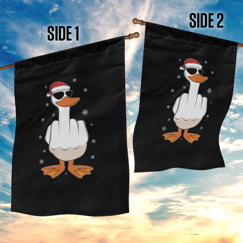 Funny Christmas Offensive Rude Duck Garden Flag I Dont Give A Duck Middle Finger Xmas - Wonder Print Shop