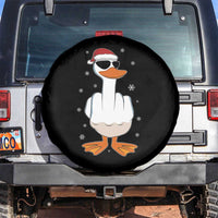 Funny Christmas Offensive Rude Duck Spare Tire Cover I Dont Give A Duck Middle Finger Xmas - Wonder Print Shop