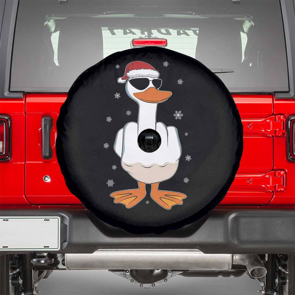 Funny Christmas Offensive Rude Duck Spare Tire Cover I Dont Give A Duck Middle Finger Xmas - Wonder Print Shop