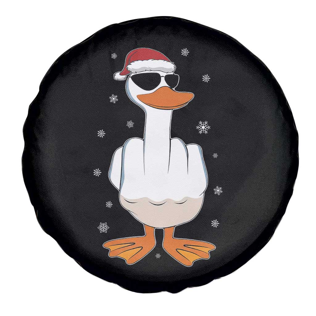Funny Christmas Offensive Rude Duck Spare Tire Cover I Dont Give A Duck Middle Finger Xmas - Wonder Print Shop