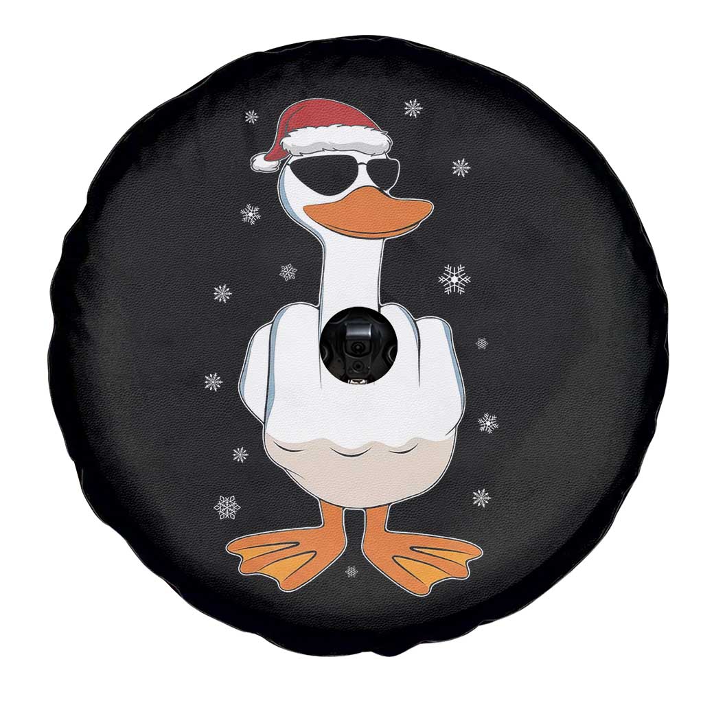 Funny Christmas Offensive Rude Duck Spare Tire Cover I Dont Give A Duck Middle Finger Xmas - Wonder Print Shop