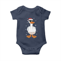 Funny Christmas Offensive Rude Duck Baby Onesie I Dont Give A Duck Middle Finger Xmas - Wonder Print Shop