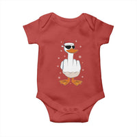 Funny Christmas Offensive Rude Duck Baby Onesie I Dont Give A Duck Middle Finger Xmas - Wonder Print Shop