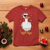 Funny Christmas Offensive Rude Duck T Shirt I Dont Give A Duck Middle Finger Xmas - Wonder Print Shop