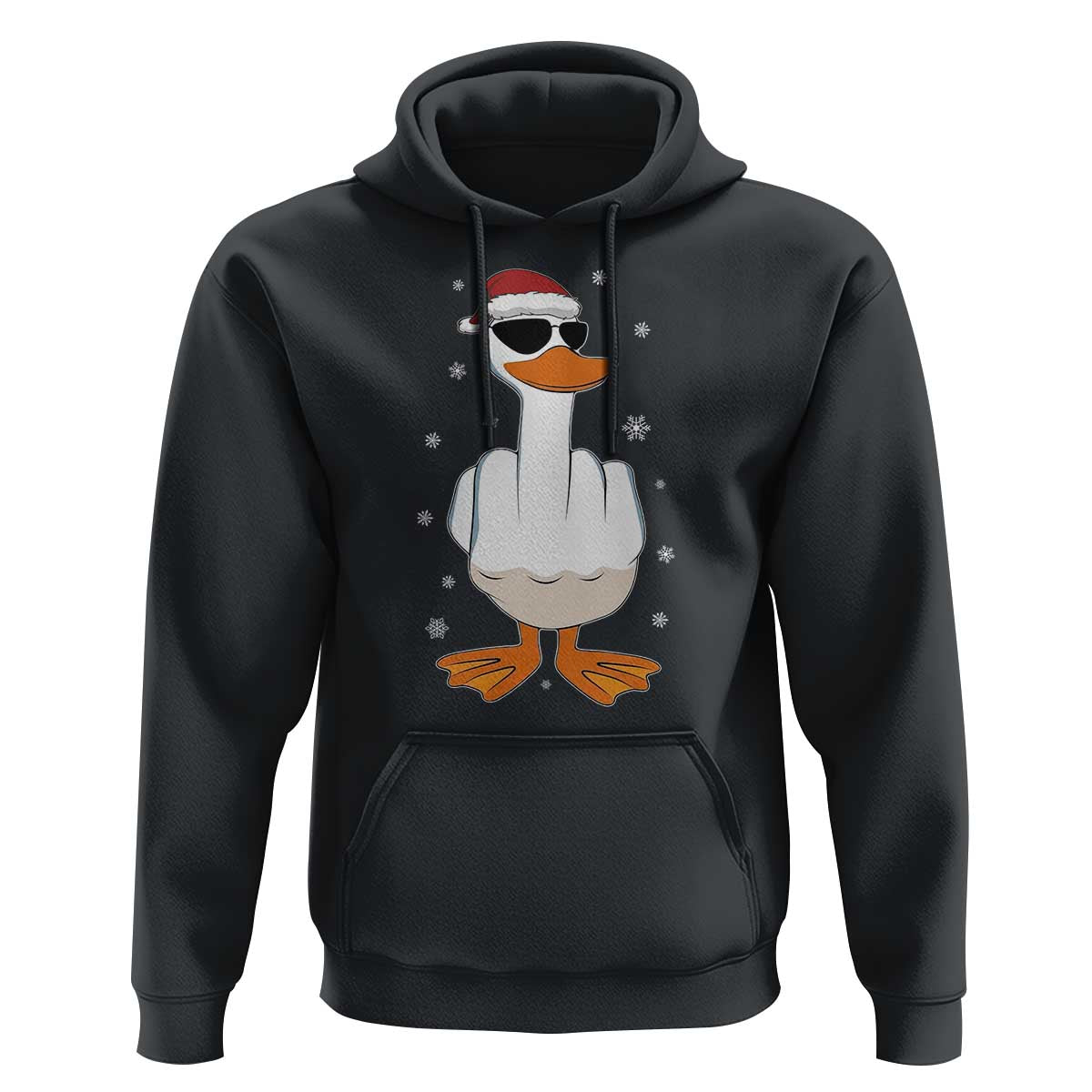 Funny Christmas Offensive Rude Duck Hoodie I Dont Give A Duck Middle Finger Xmas - Wonder Print Shop