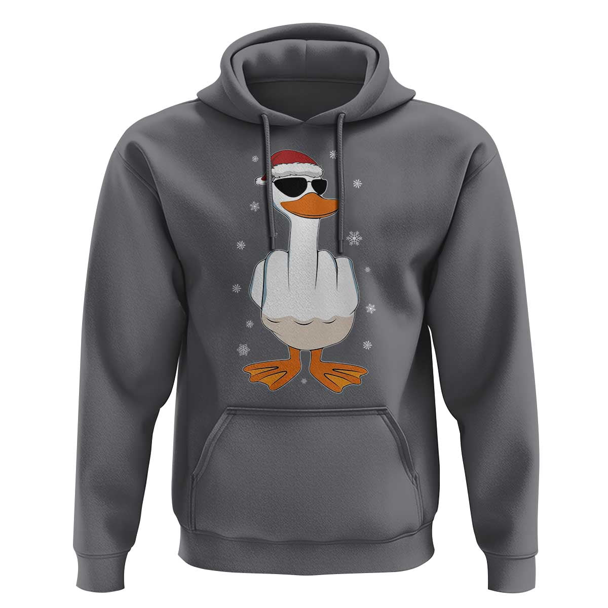 Funny Christmas Offensive Rude Duck Hoodie I Dont Give A Duck Middle Finger Xmas - Wonder Print Shop