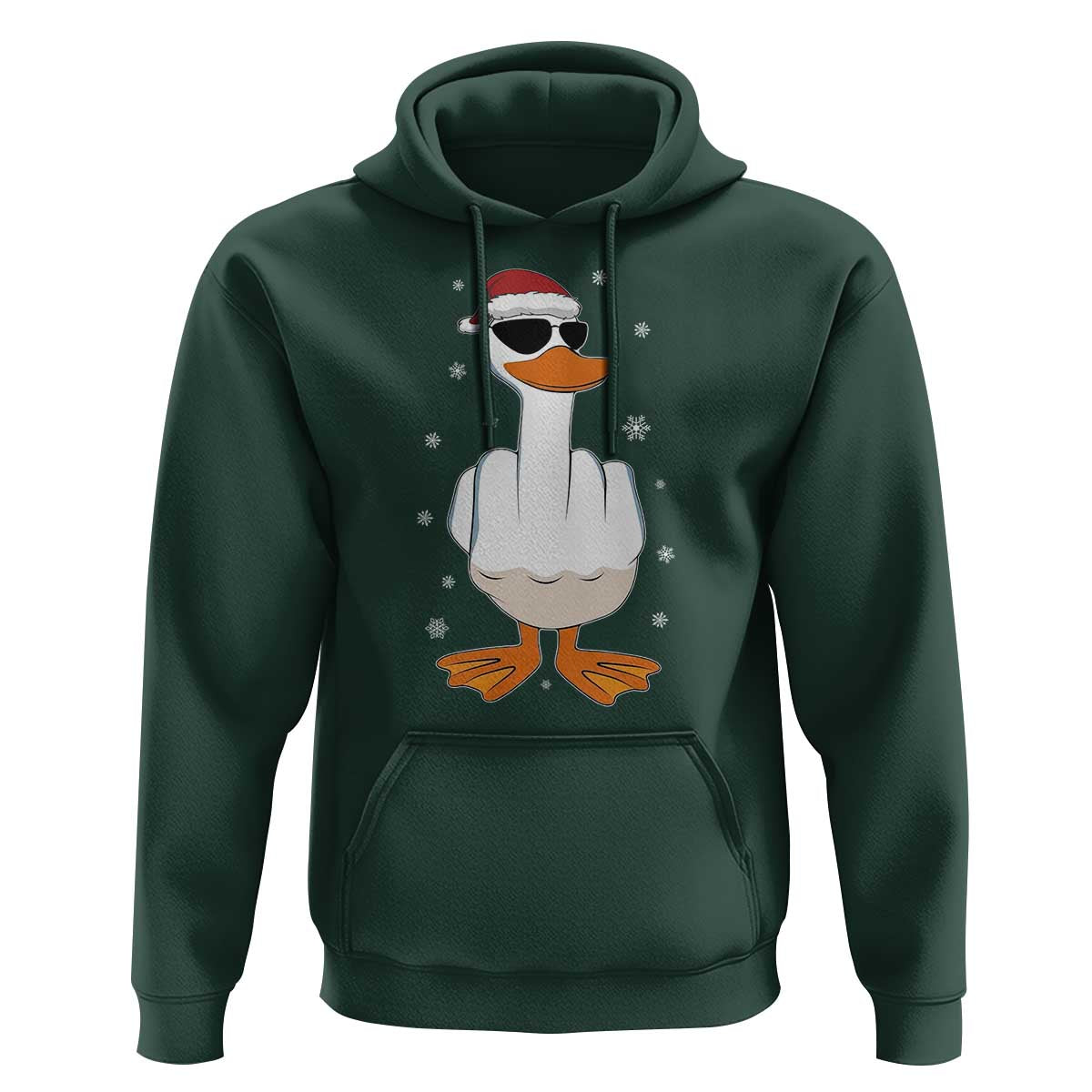Funny Christmas Offensive Rude Duck Hoodie I Dont Give A Duck Middle Finger Xmas - Wonder Print Shop