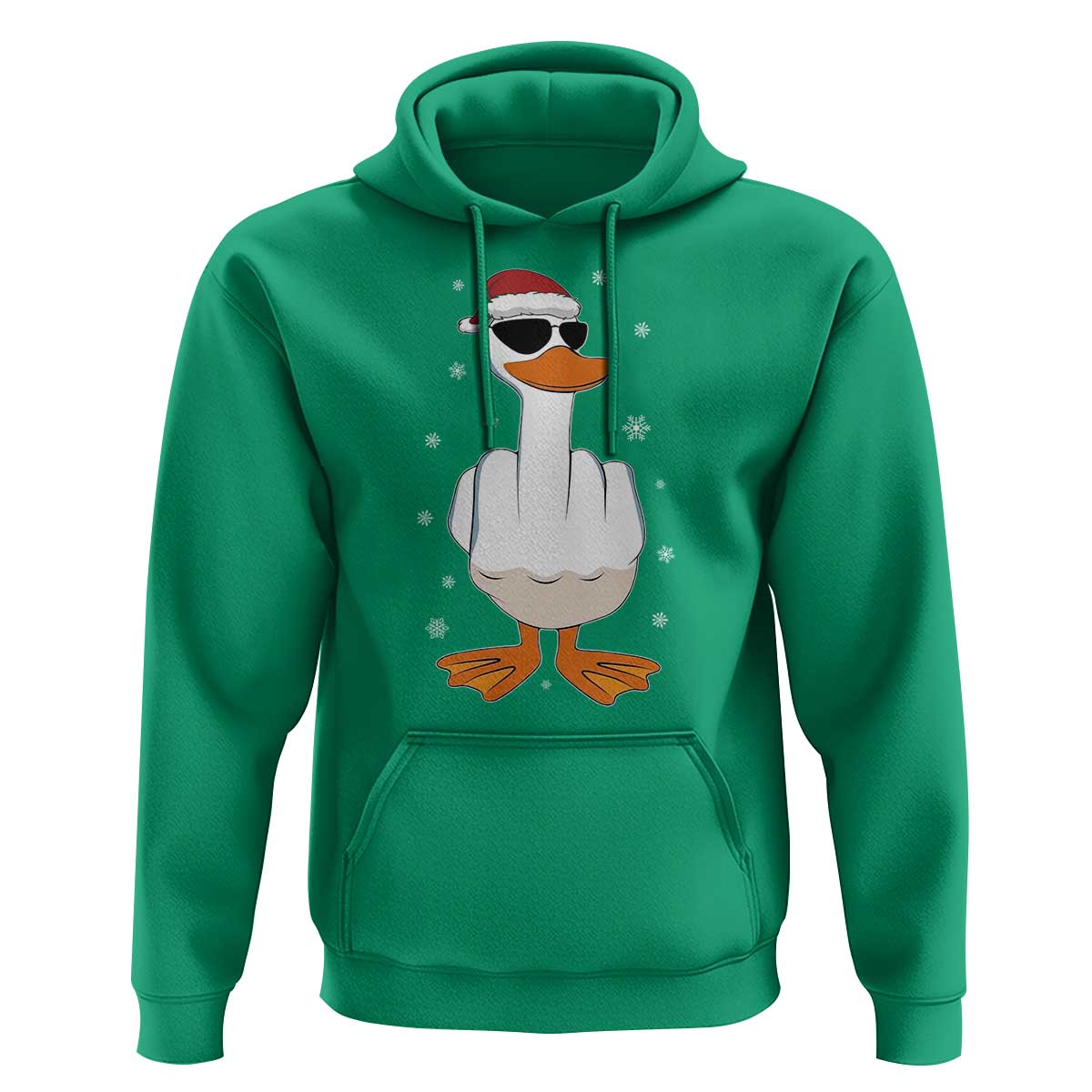 Funny Christmas Offensive Rude Duck Hoodie I Dont Give A Duck Middle Finger Xmas - Wonder Print Shop
