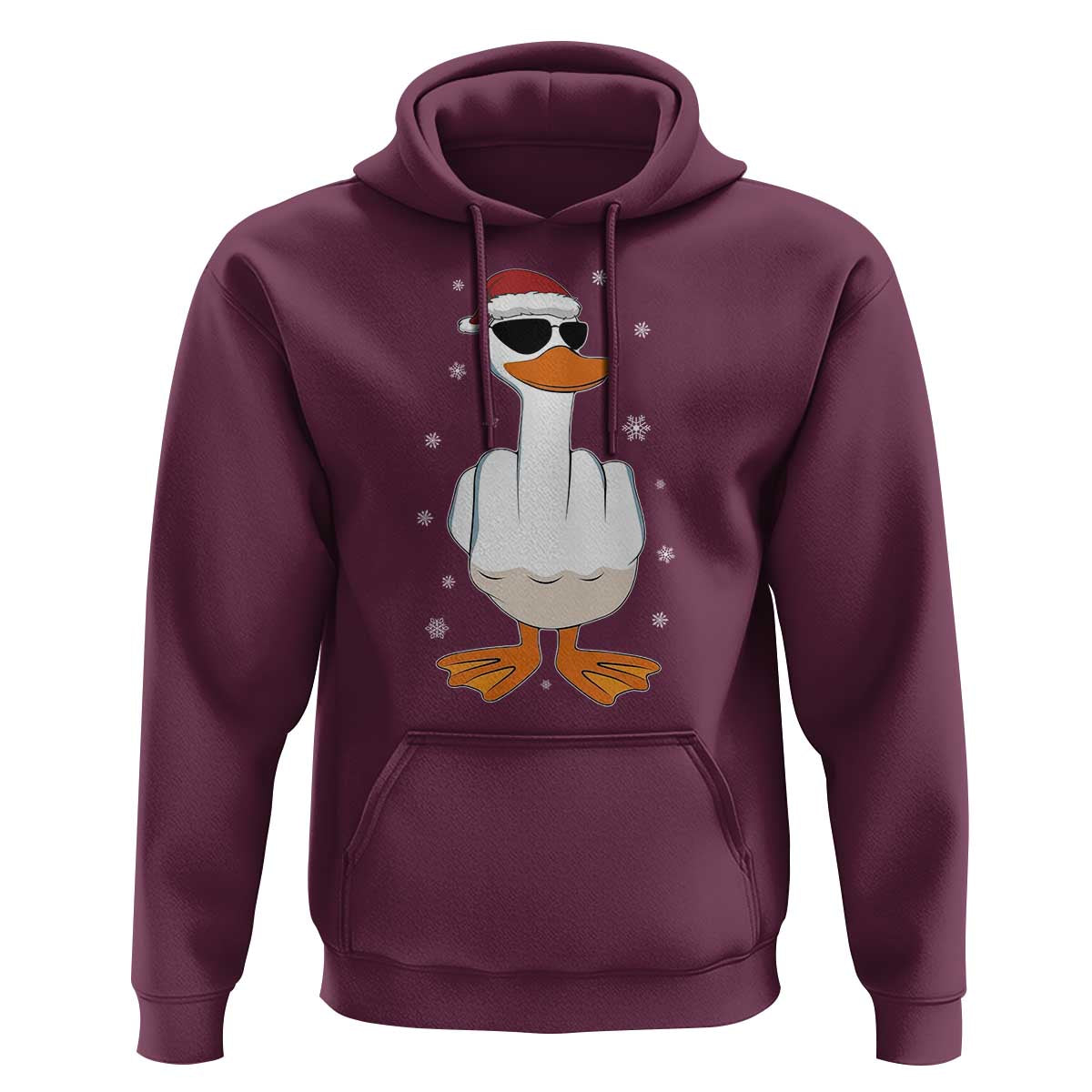 Funny Christmas Offensive Rude Duck Hoodie I Dont Give A Duck Middle Finger Xmas - Wonder Print Shop