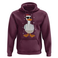 Funny Christmas Offensive Rude Duck Hoodie I Dont Give A Duck Middle Finger Xmas - Wonder Print Shop