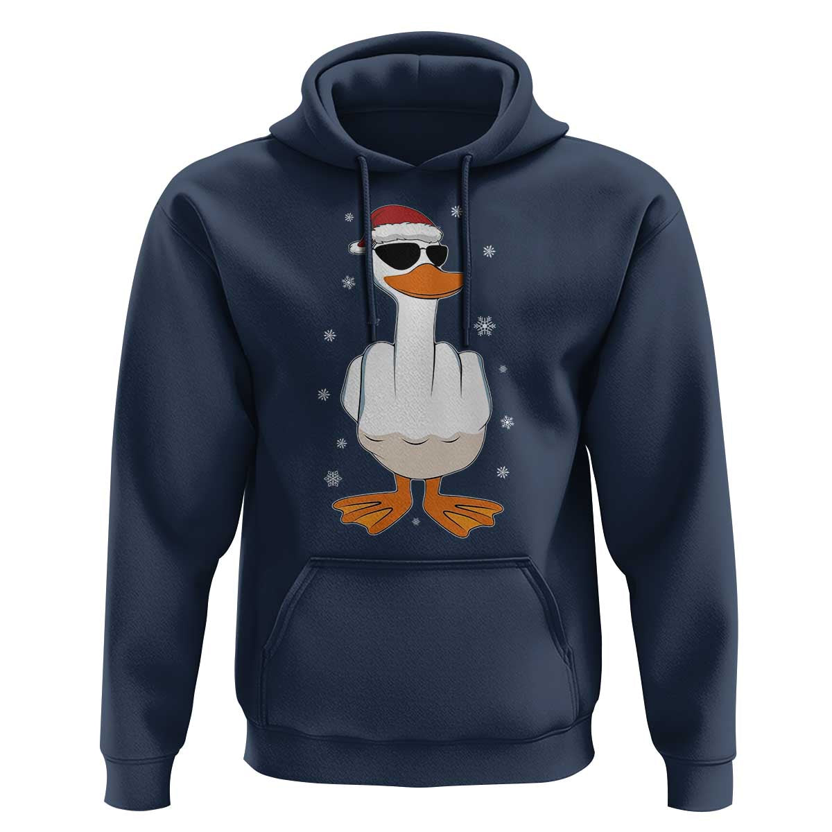 Funny Christmas Offensive Rude Duck Hoodie I Dont Give A Duck Middle Finger Xmas - Wonder Print Shop