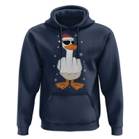 Funny Christmas Offensive Rude Duck Hoodie I Dont Give A Duck Middle Finger Xmas - Wonder Print Shop