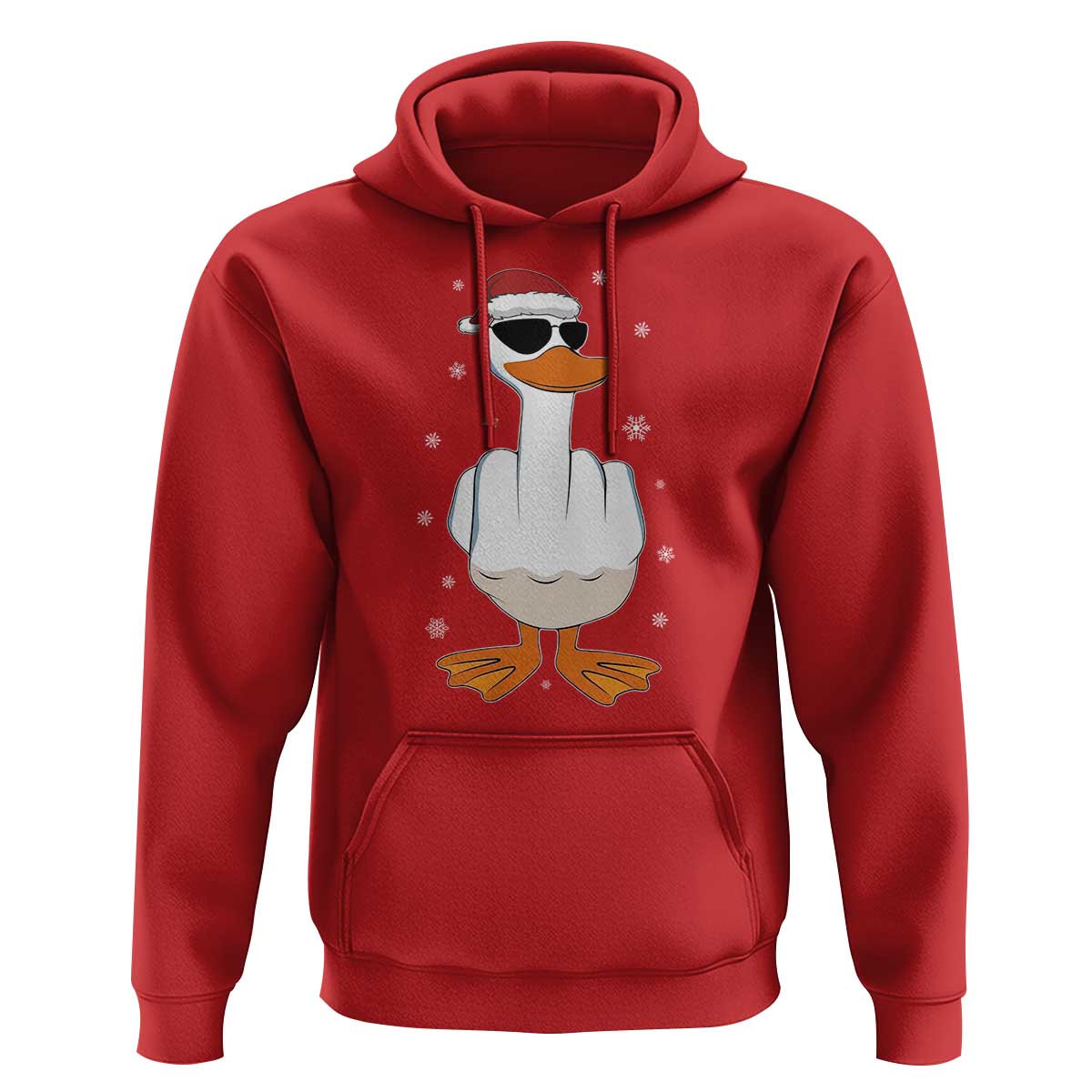 Funny Christmas Offensive Rude Duck Hoodie I Dont Give A Duck Middle Finger Xmas - Wonder Print Shop