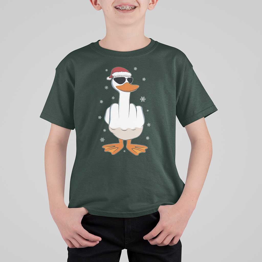 Funny Christmas Offensive Rude Duck T Shirt For Kid I Dont Give A Duck Middle Finger Xmas - Wonder Print Shop