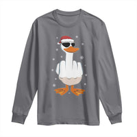 Funny Christmas Offensive Rude Duck Long Sleeve Shirt I Dont Give A Duck Middle Finger Xmas - Wonder Print Shop