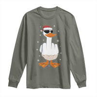 Funny Christmas Offensive Rude Duck Long Sleeve Shirt I Dont Give A Duck Middle Finger Xmas - Wonder Print Shop