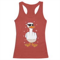 Funny Christmas Offensive Rude Duck Racerback Tank Top I Dont Give A Duck Middle Finger Xmas - Wonder Print Shop
