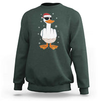 Funny Christmas Offensive Rude Duck Sweatshirt I Dont Give A Duck Middle Finger Xmas - Wonder Print Shop