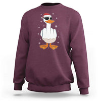 Funny Christmas Offensive Rude Duck Sweatshirt I Dont Give A Duck Middle Finger Xmas - Wonder Print Shop