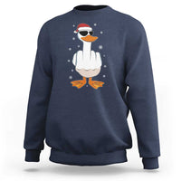 Funny Christmas Offensive Rude Duck Sweatshirt I Dont Give A Duck Middle Finger Xmas - Wonder Print Shop