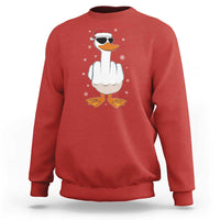 Funny Christmas Offensive Rude Duck Sweatshirt I Dont Give A Duck Middle Finger Xmas - Wonder Print Shop