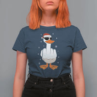 Funny Christmas Offensive Rude Duck T Shirt For Women I Dont Give A Duck Middle Finger Xmas - Wonder Print Shop
